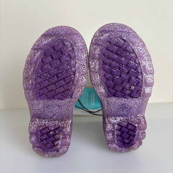 Western Chief Baby/Toddler Girls' Light Up Heart Glitter Rain Boots - Purple - Picture 8 of 8
